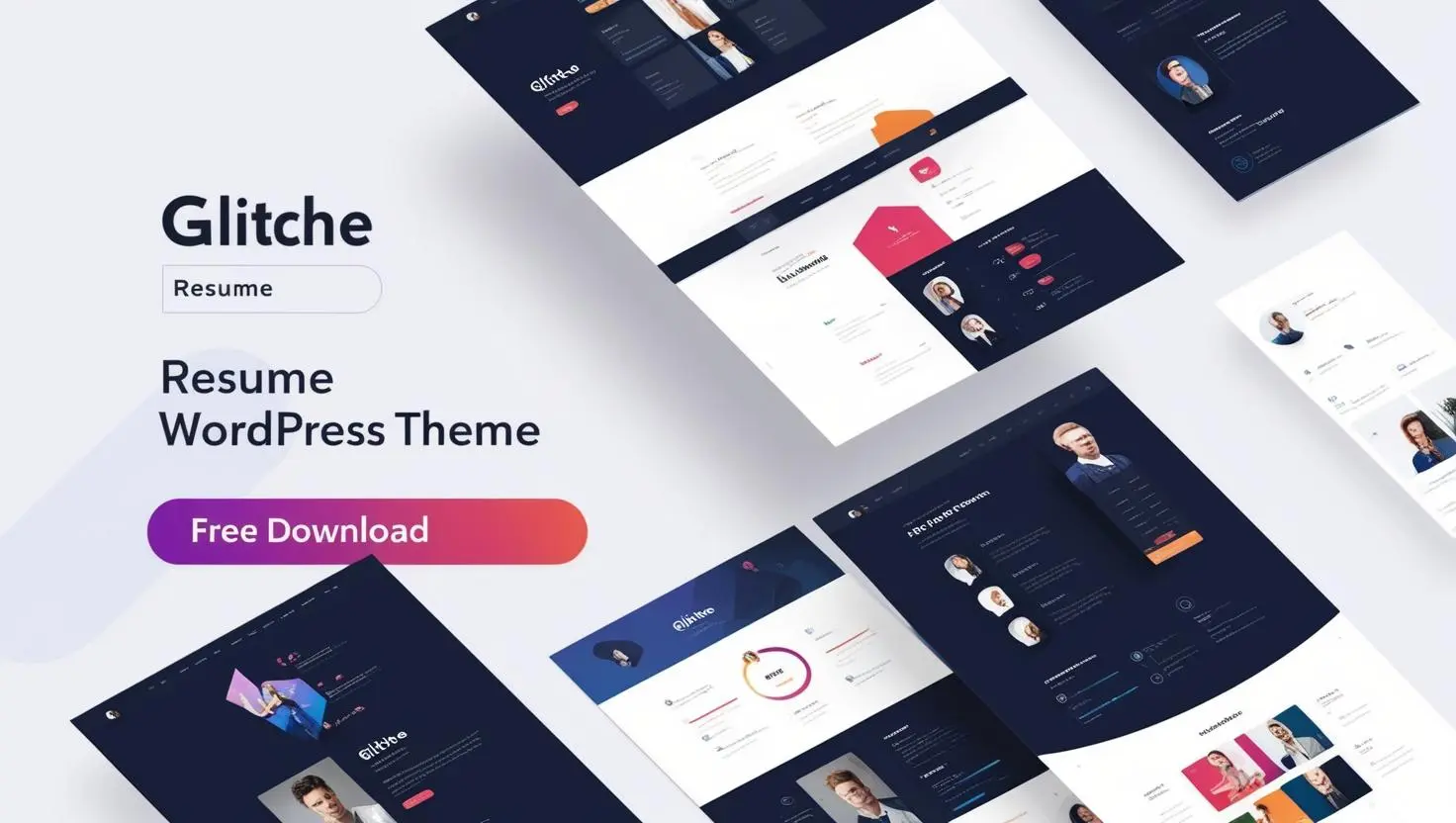 Glitche - Resume WordPress Theme free download