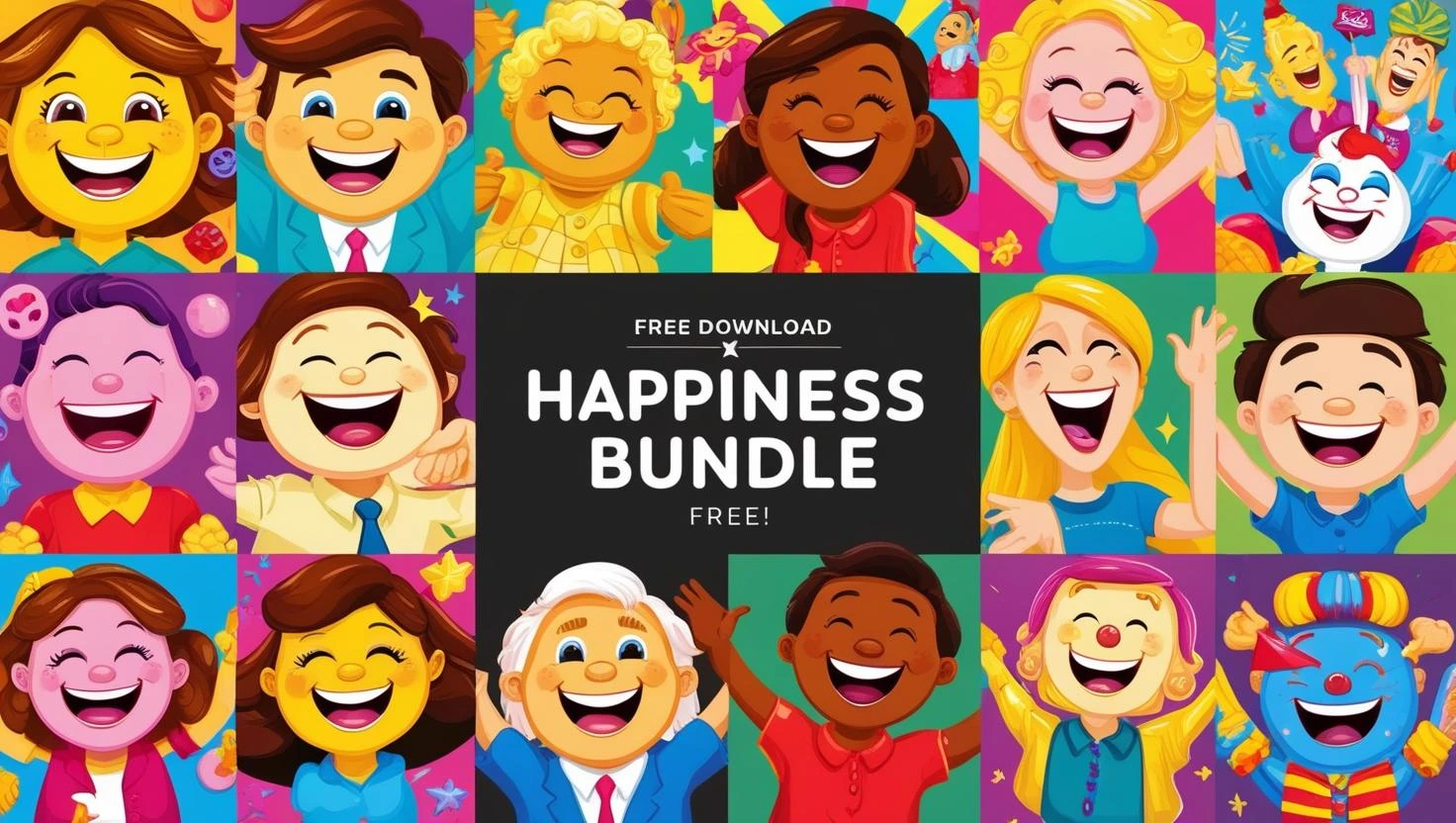 Happiness graphic bundle free download