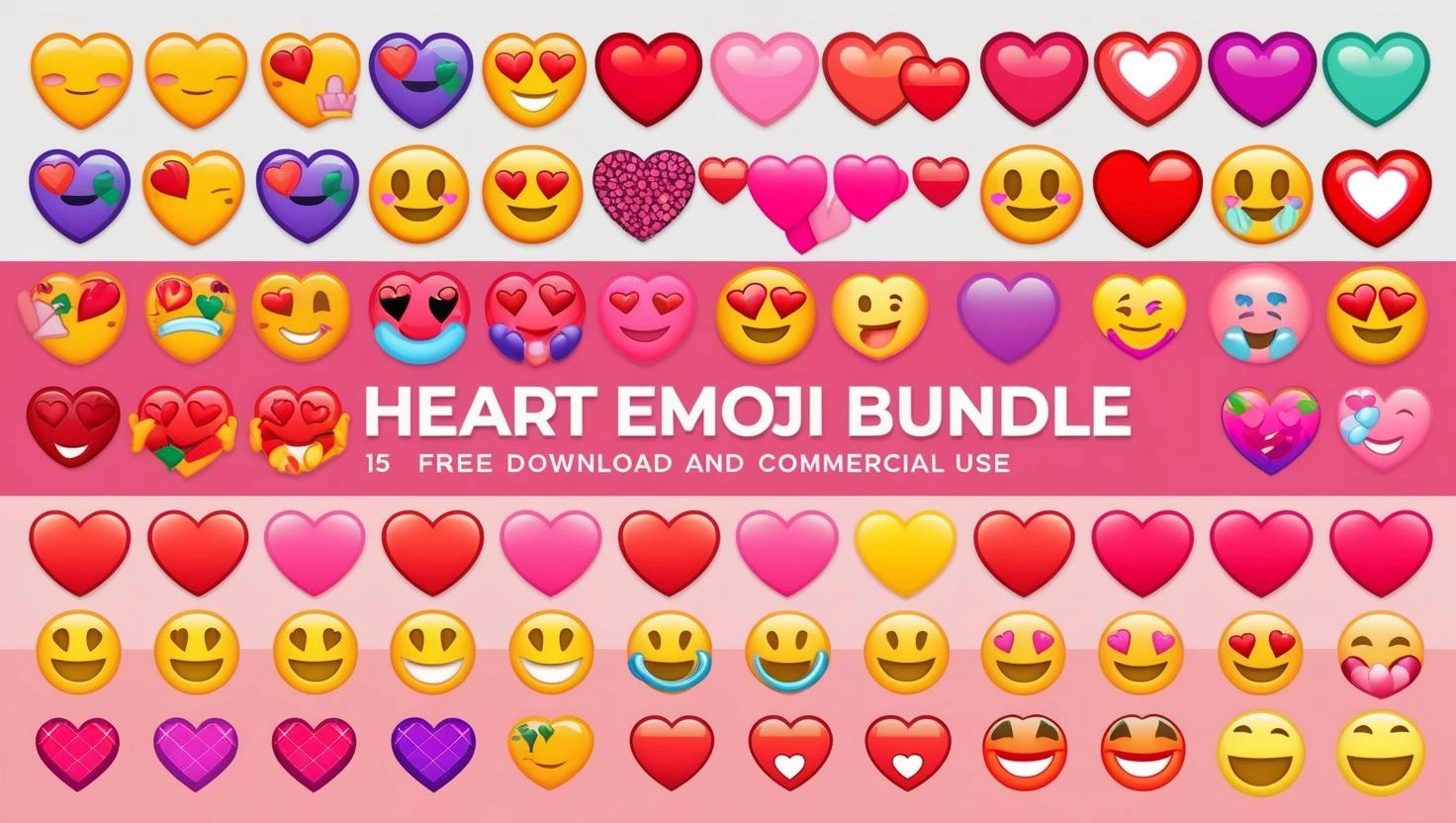 Heart Emoji graphics bundle free download