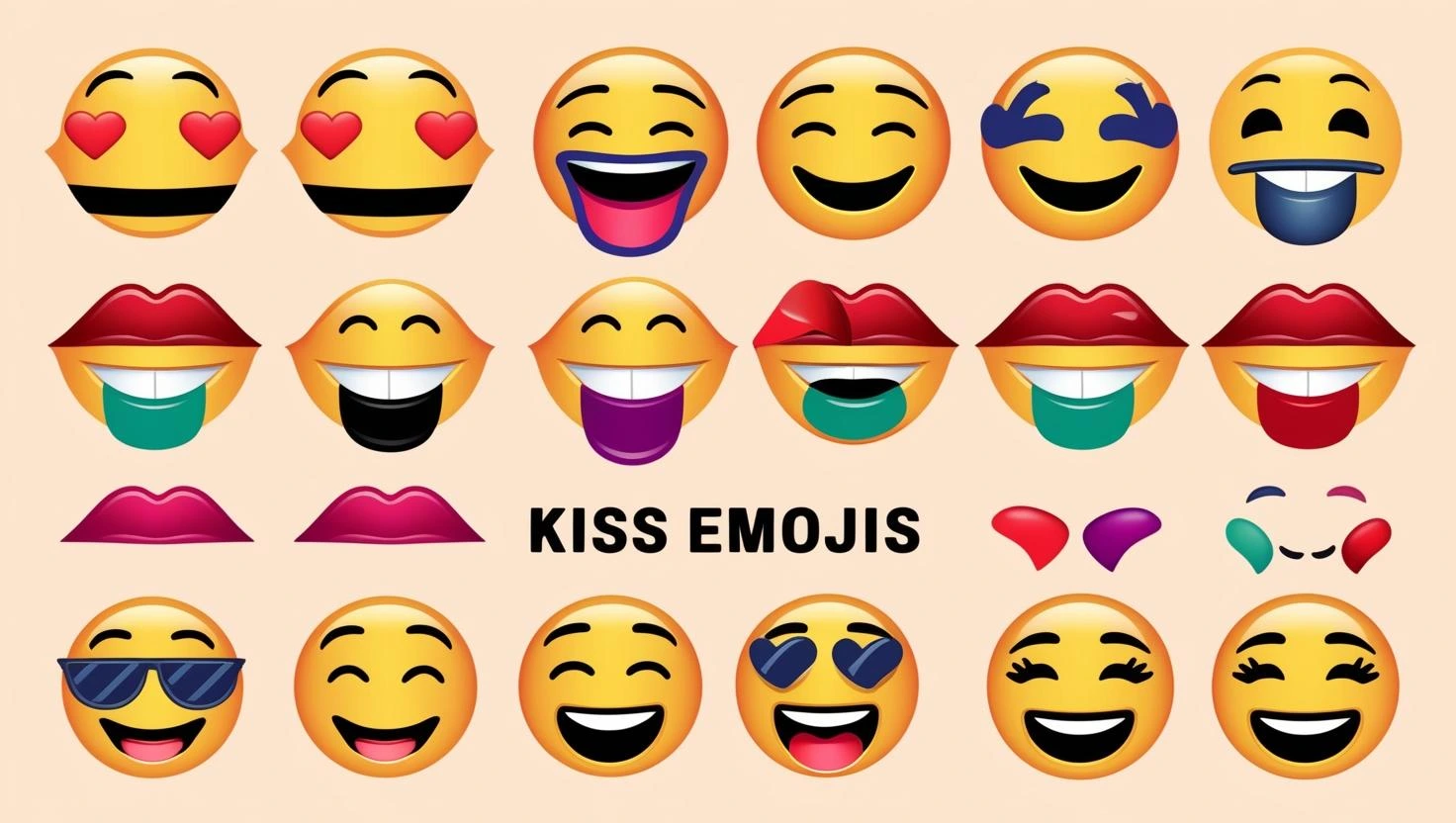 Kiss Emoji graphics bundle free download