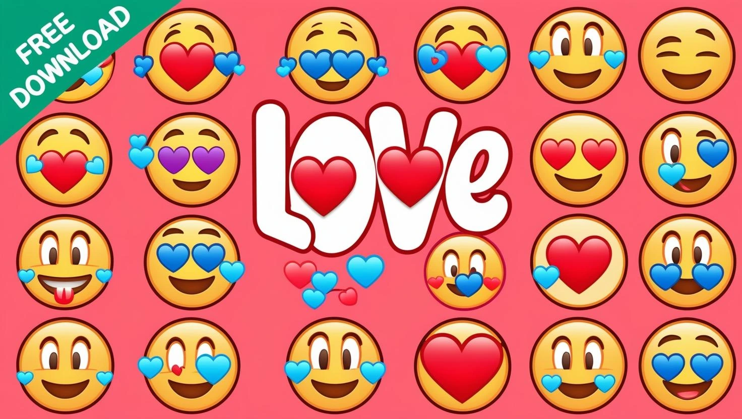 Love Emoji graphics bundle free download