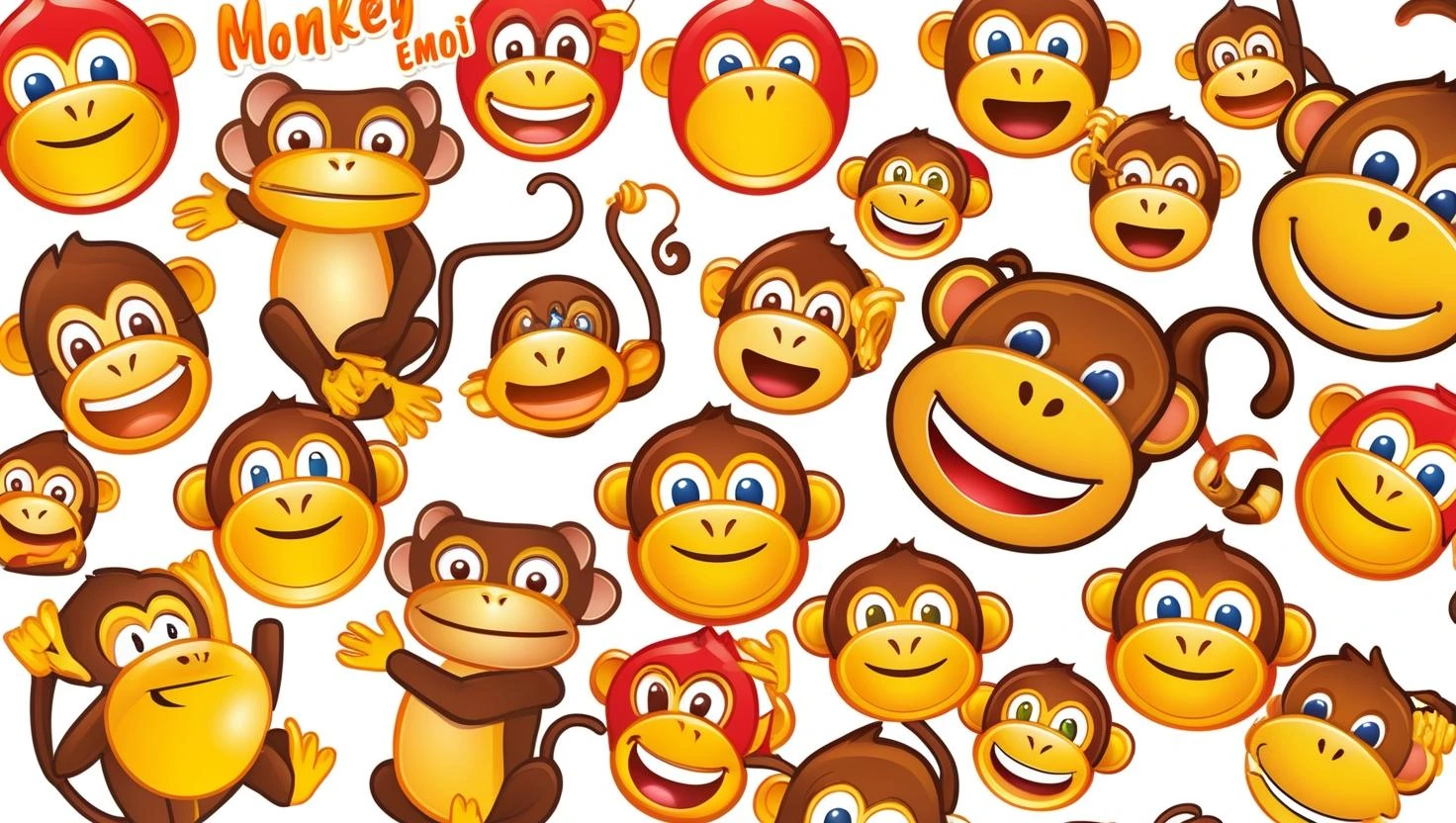 Monkey Emoji graphics bundle free download