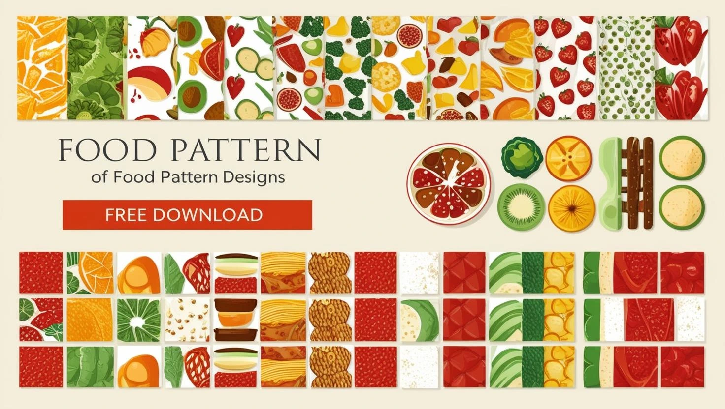 Food Pattern graphics pack free download