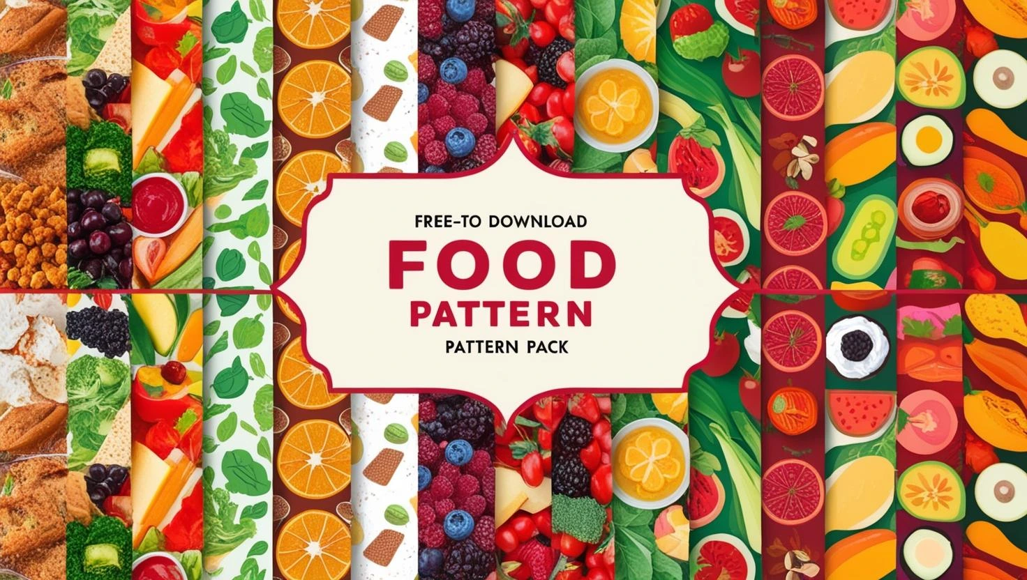 Food Pattern graphics pack free download