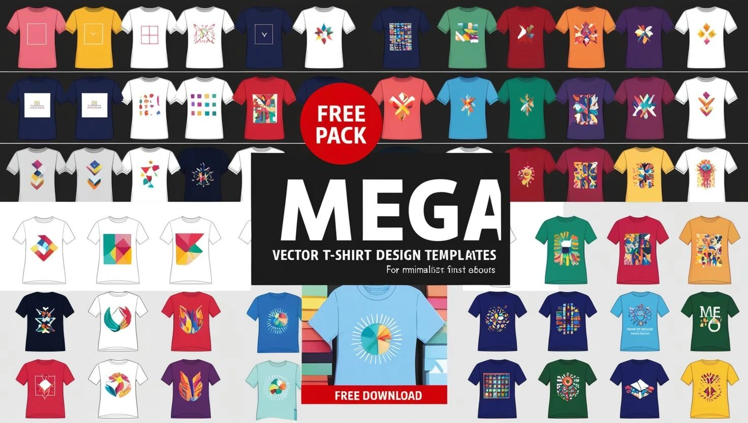 Vector T-Shirt Designs Mega Pack template free download