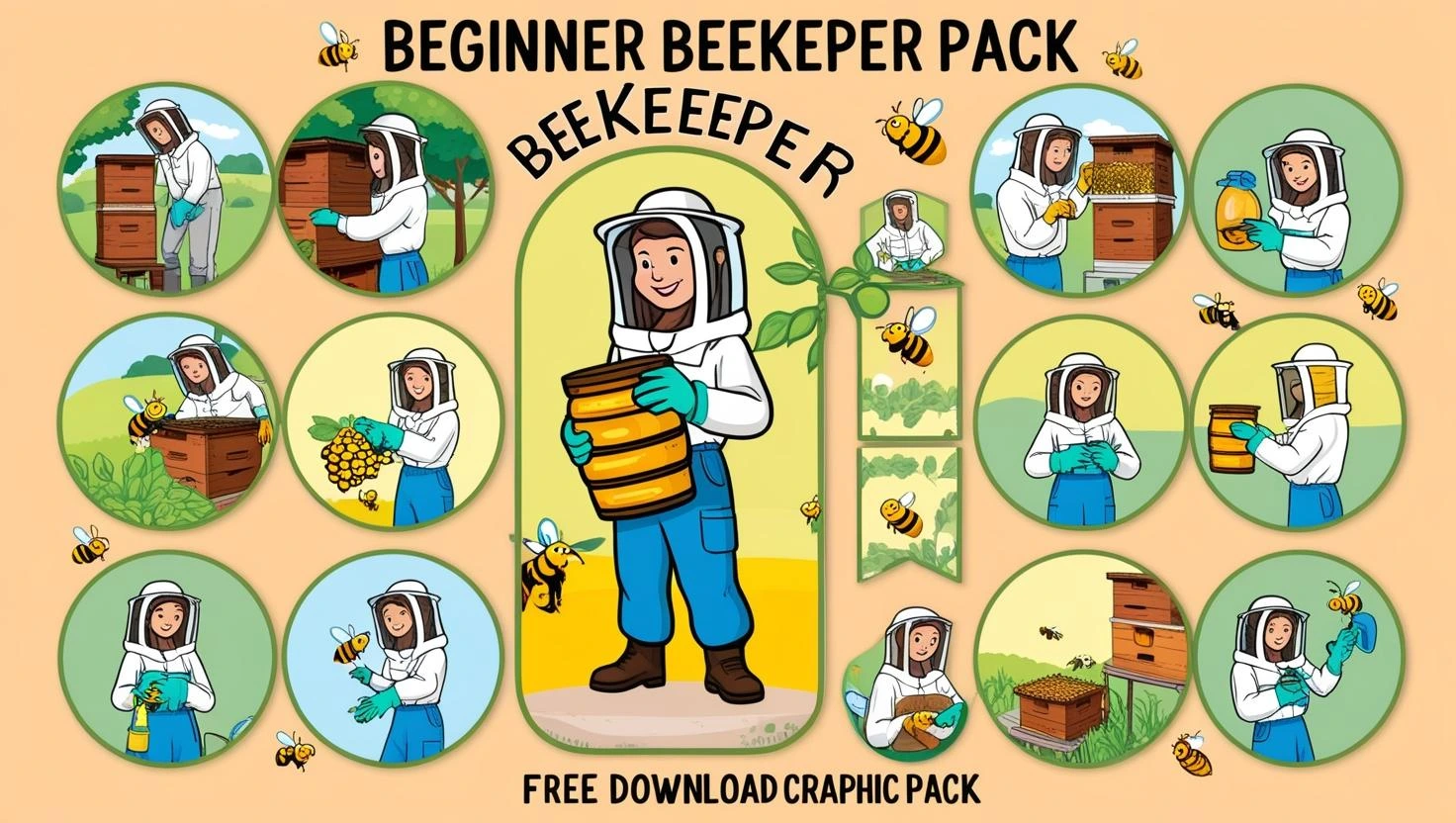 bee keeping beginner graphic pack free download