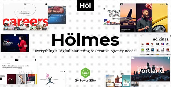 Holmes Digital Agency wordpress Theme Free Download