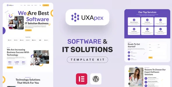 UXApex – IT Solutions & Services Company Elementor Template Kit Free Download