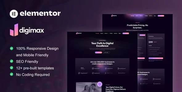 Digimax – Digital Marketing Agency Elementor Pro Template Kit Free Download