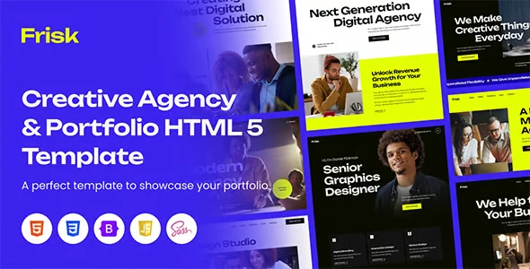 Frisk Creative Agency & Portfolio Template Free Download